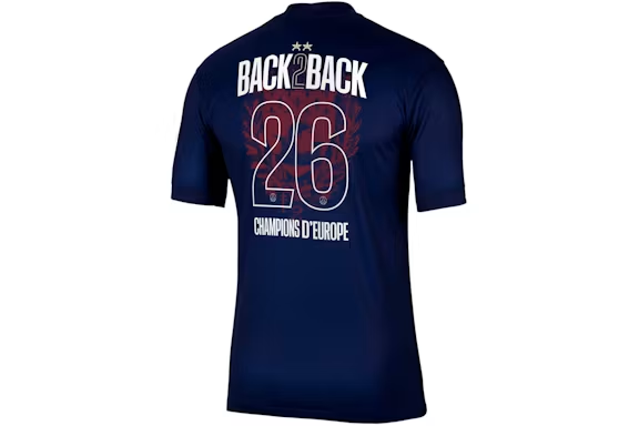 Nike PSG 2025/26 Home Stadium Jersey (Champions of Europe 2026 Print) Navy