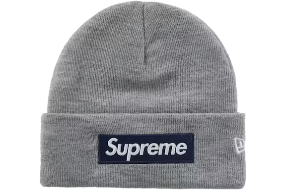 Supreme New Era Box Logo Beanie (FW25) Heather Grey