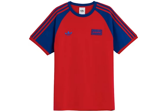 adidas x Oasis Tour 3-Stripes T-Shirt Better Scarlet