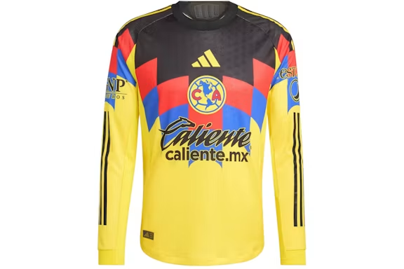 adidas Club America 25/26 Long Sleeve Home Authentic Jersey Yellow