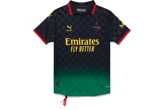 OFF-WHITE x Puma AC Milan Authentic Jersey Black/Power Green