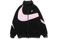 Nike Women's Big Swoosh Faux Shearling Jacket (Asian Sizing) Black/Prism Pink