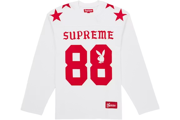 Supreme Playboy L/S Football Top White