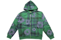 Denim Tears Plaid Cotton Wreath Zip Hoodie Green