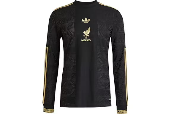 adidas Mexico Gold Long Sleeve Jersey Black