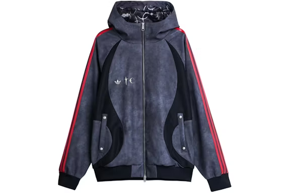 adidas x Thug Club Teamgeist Faux Leather Jacket Black/Antique Silver