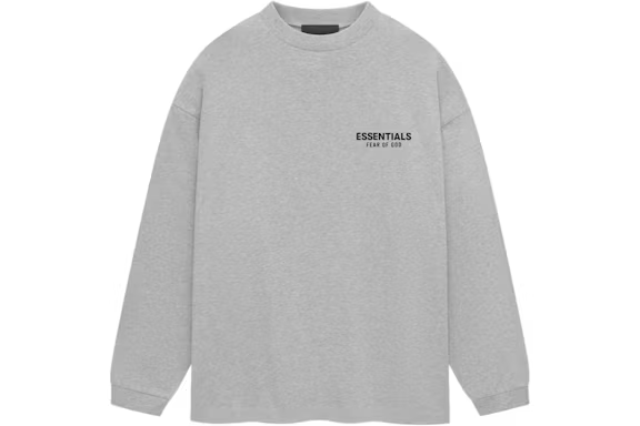 Fear of God Essentials Jersey Long Sleeve T-Shirt Light Heather Gray