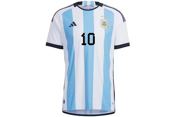 adidas Argentina 2022-23 Authentic Messi Home Jersey White/Light Blue