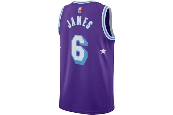 Nike NBA Los Angeles Lakers City Edition Lebron James 6 Dri-FIT Swingman Jersey Field Purple
