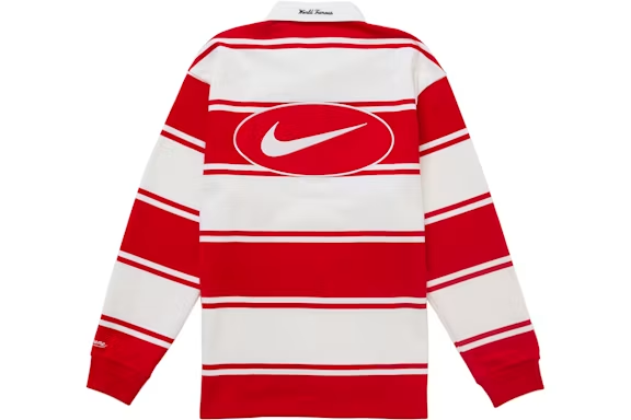 Supreme Nike Stripe Rugby Red
