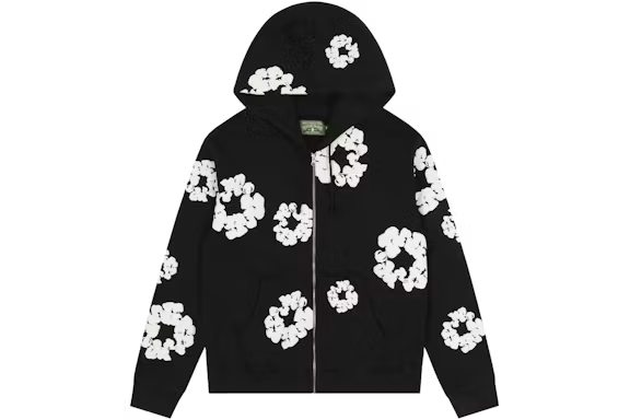 Denim Tears Cotton Wreath Zip Hoodie Black