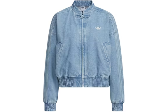 adidas Womens CTT Chinese Track Top Jersey Jacket Light Denim