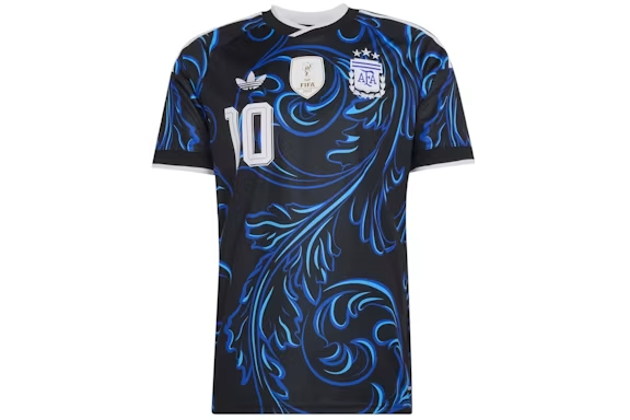 adidas Argentina 26 Away Messi Jersey Black/Lucid Blue/Blue Burst