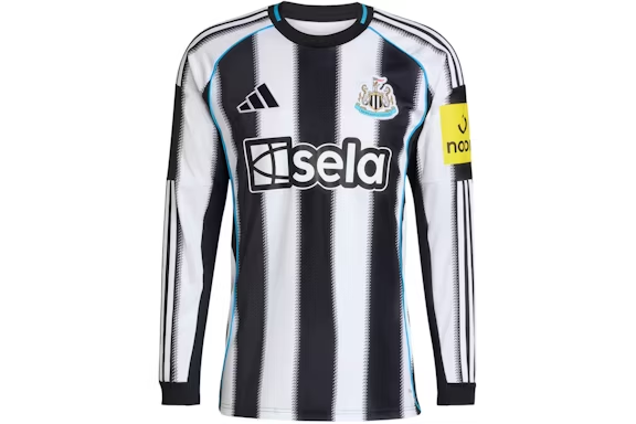 adidas Newcastle United FC 25/26 Long Sleeve Home Jersey Black White