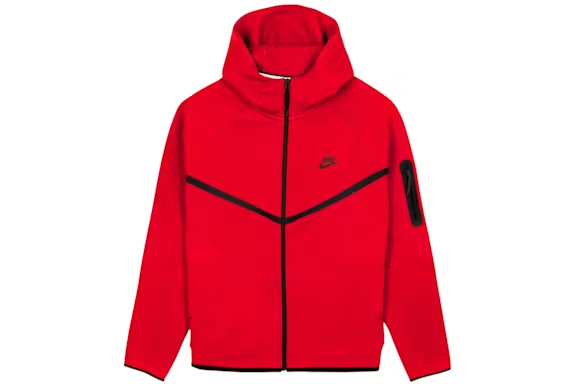 Nike Tech Fleece Windrunner Full Zip Hoodie Gym Red/Black