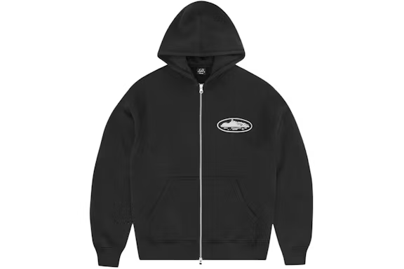 Corteiz Island Puff Print Zip Hoodie Black