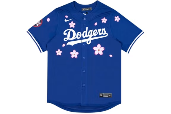 Nike x Takashi Murakami x MLB World Tour Tokyo Series 2025 Dodgers Tokyo Away Jersey Blue