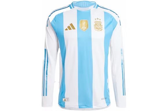 adidas Argentina 24 Long Sleeve Home Authentic Jersey White/Blue Burst