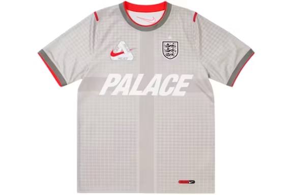Palace x Nike England Dri-FIT Academy Pro Short Sleeve Football Top Pewter Grey/Bright Crimson