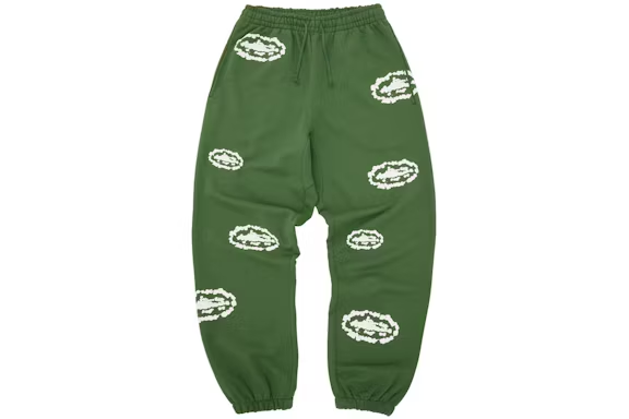 Corteiz x Denim Tears Island Wreath Sweatpant Green