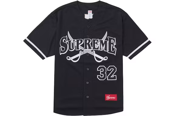 Supreme Swords Baseball Jersey Black