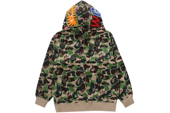 adidas x BAPE Relaxed Fit Track Camo Shark Full Zip Hoodie Green