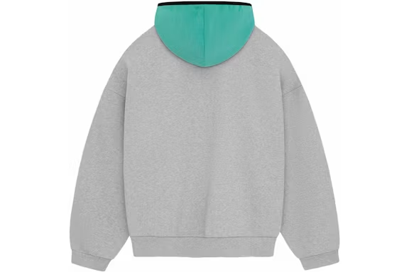 Fear of God Essentials Nylon Fleece Hoodie Light Heather Grey/Mint Leaf