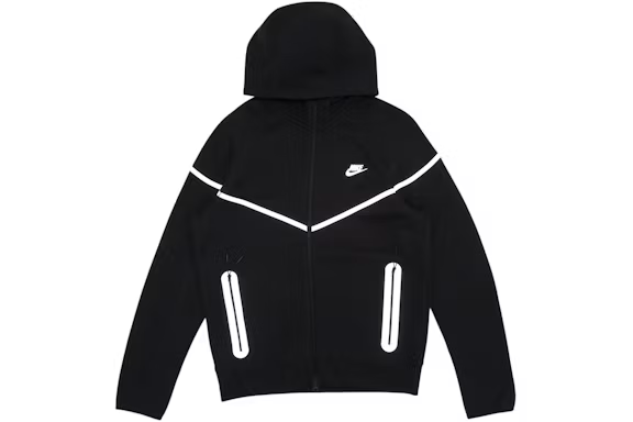 Nike Sportswear Tech Fleece Full Zip Windrunner Reflective Details Hoodie Black/Bemis Silver
